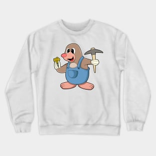 Mole as Miner with Gold Crewneck Sweatshirt